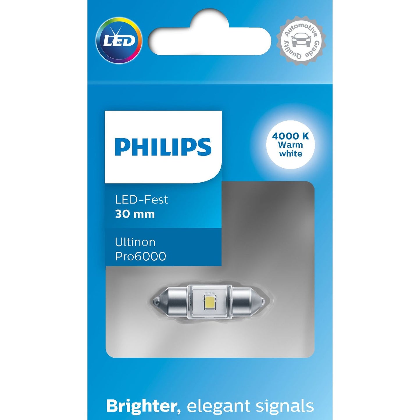 Philips Ultinon Pro6000 Warm White 4000K LED C5W 30mm (Single)