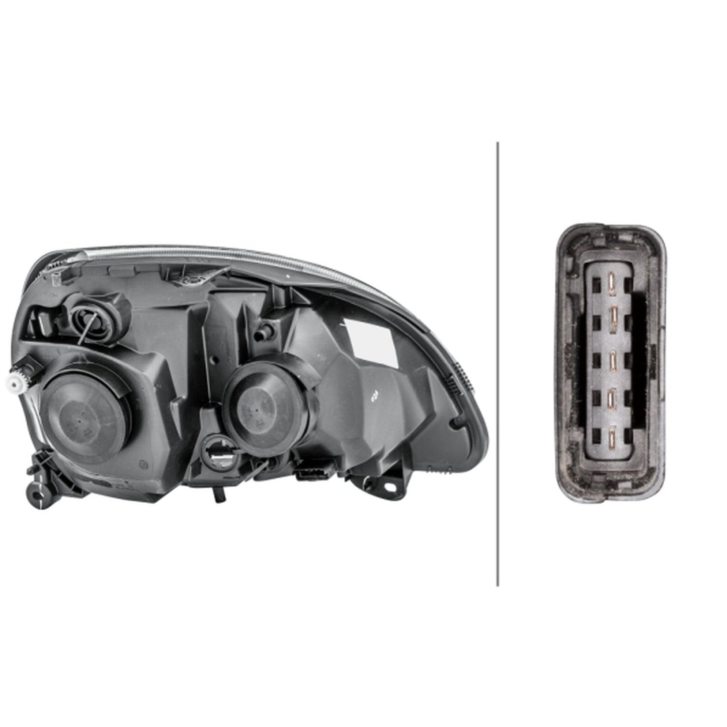 HELLA Halogen Headlight Unit - Left - 1LB008461-751