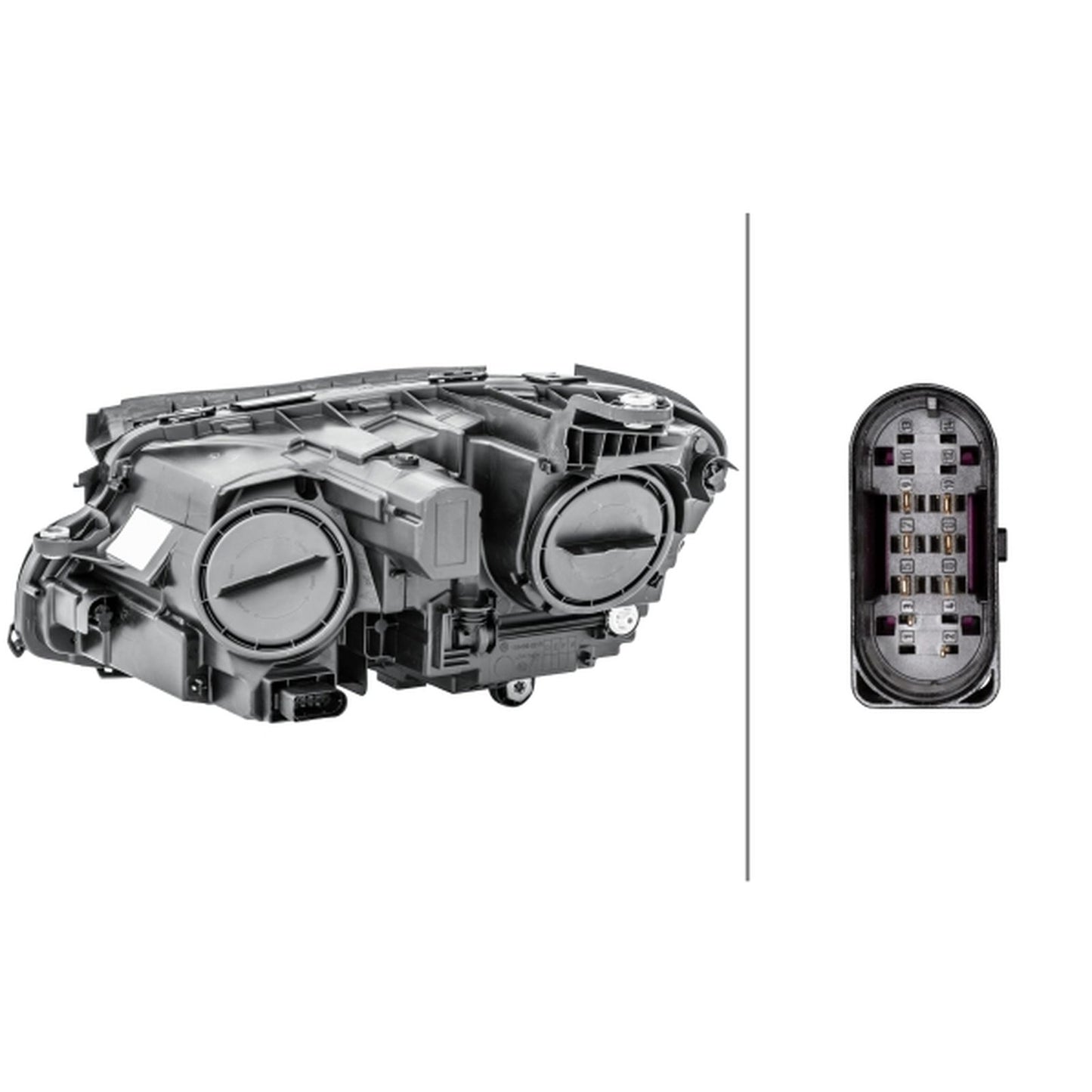 HELLA Halogen Headlight Unit - Right - 1LG012076-081