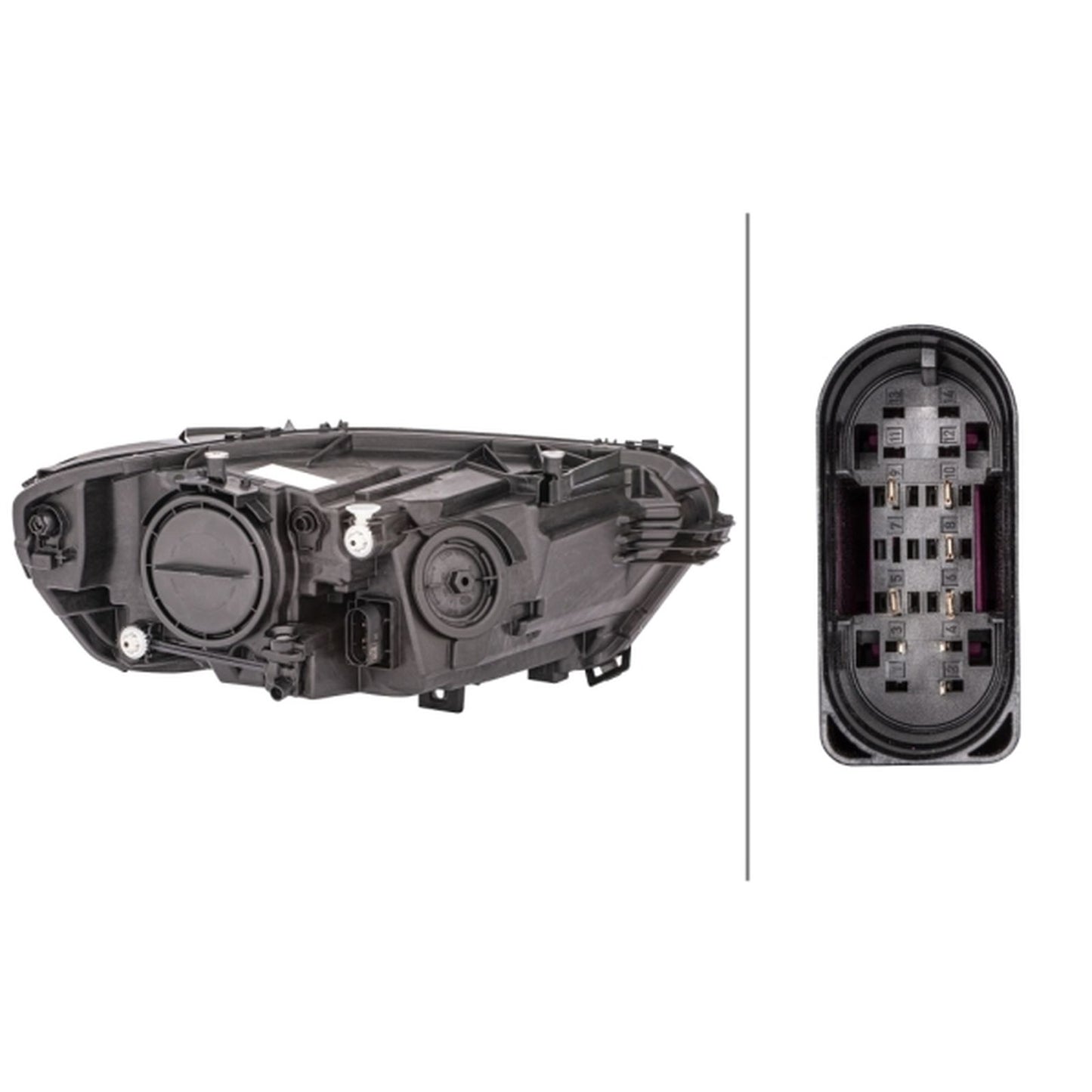 HELLA Halogen Headlight Unit - Left - 1LG015086-031