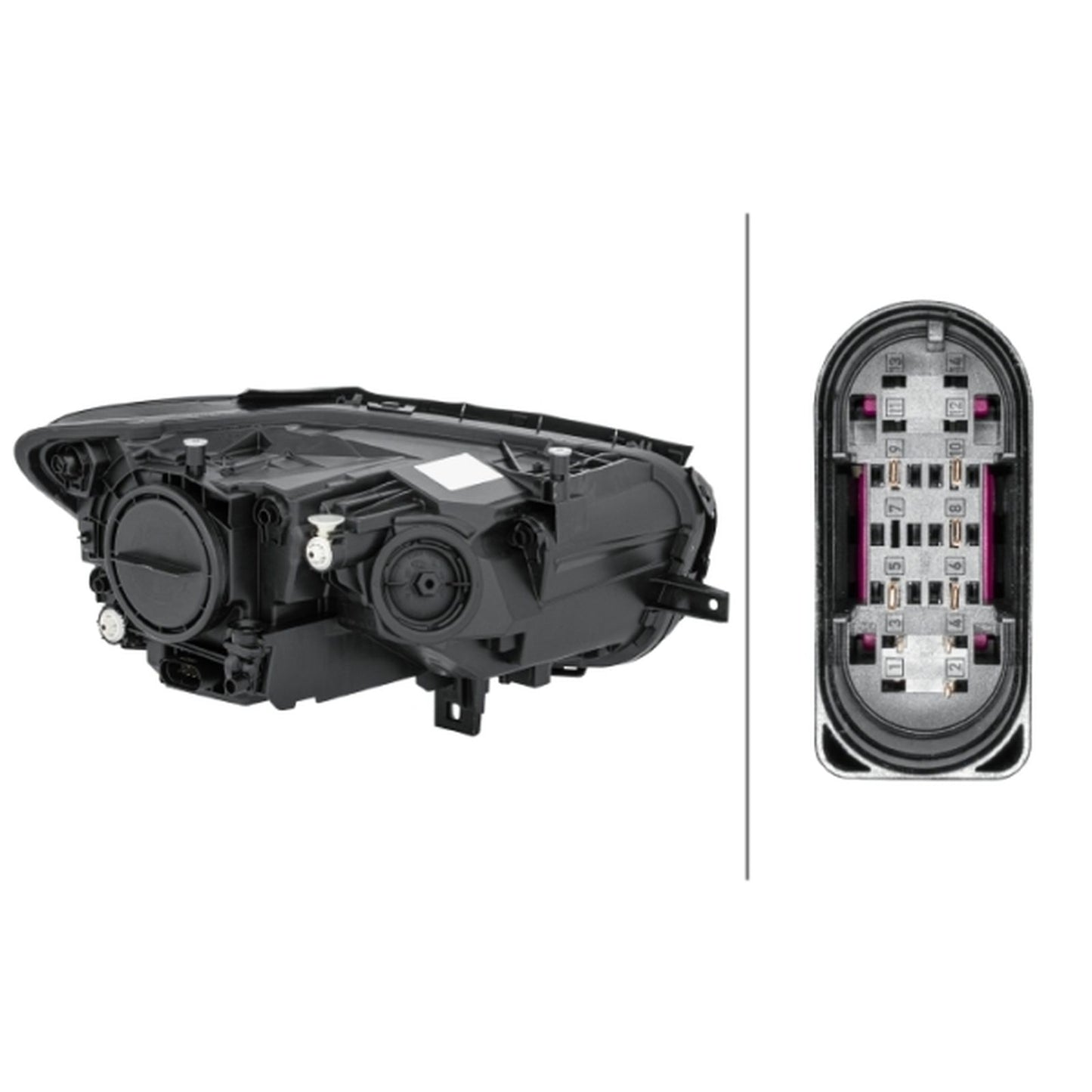 HELLA Halogen Headlight Unit - Left - 1LG015868-031