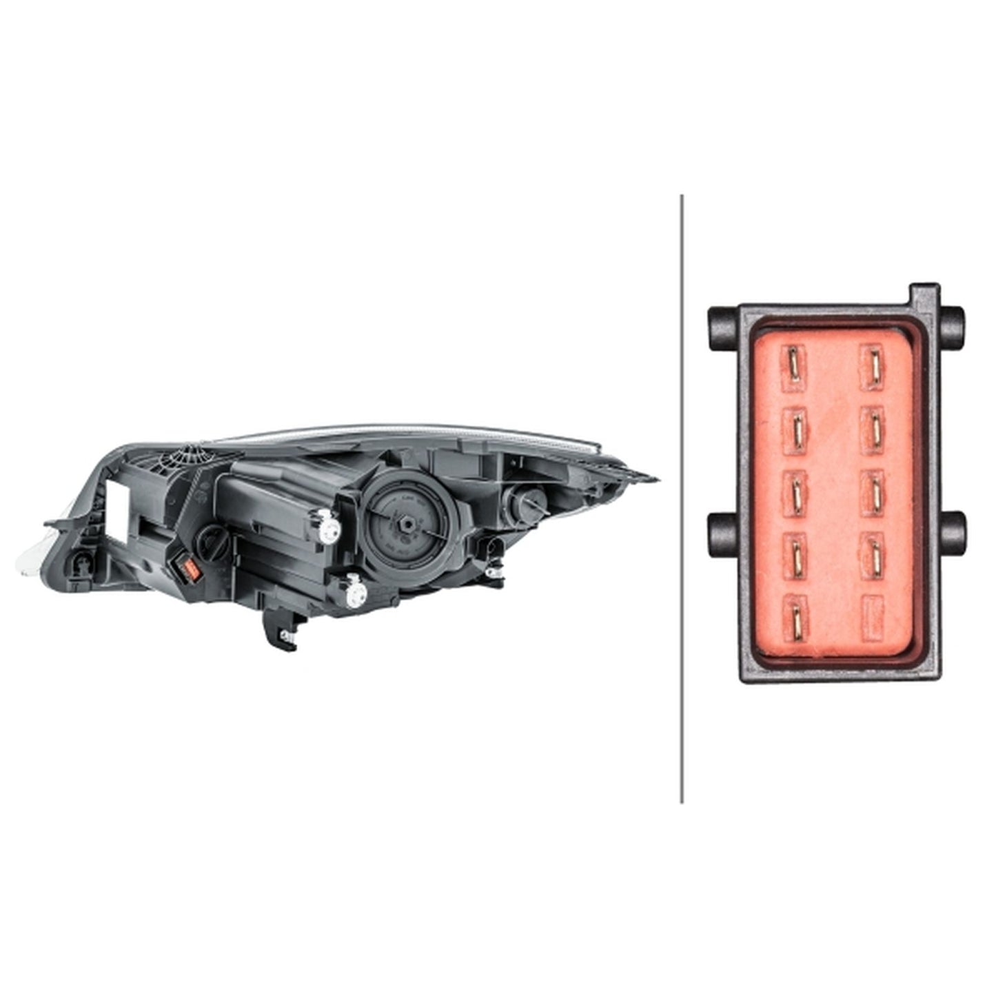 HELLA Halogen Headlight Unit - Right - 1LL011165-741