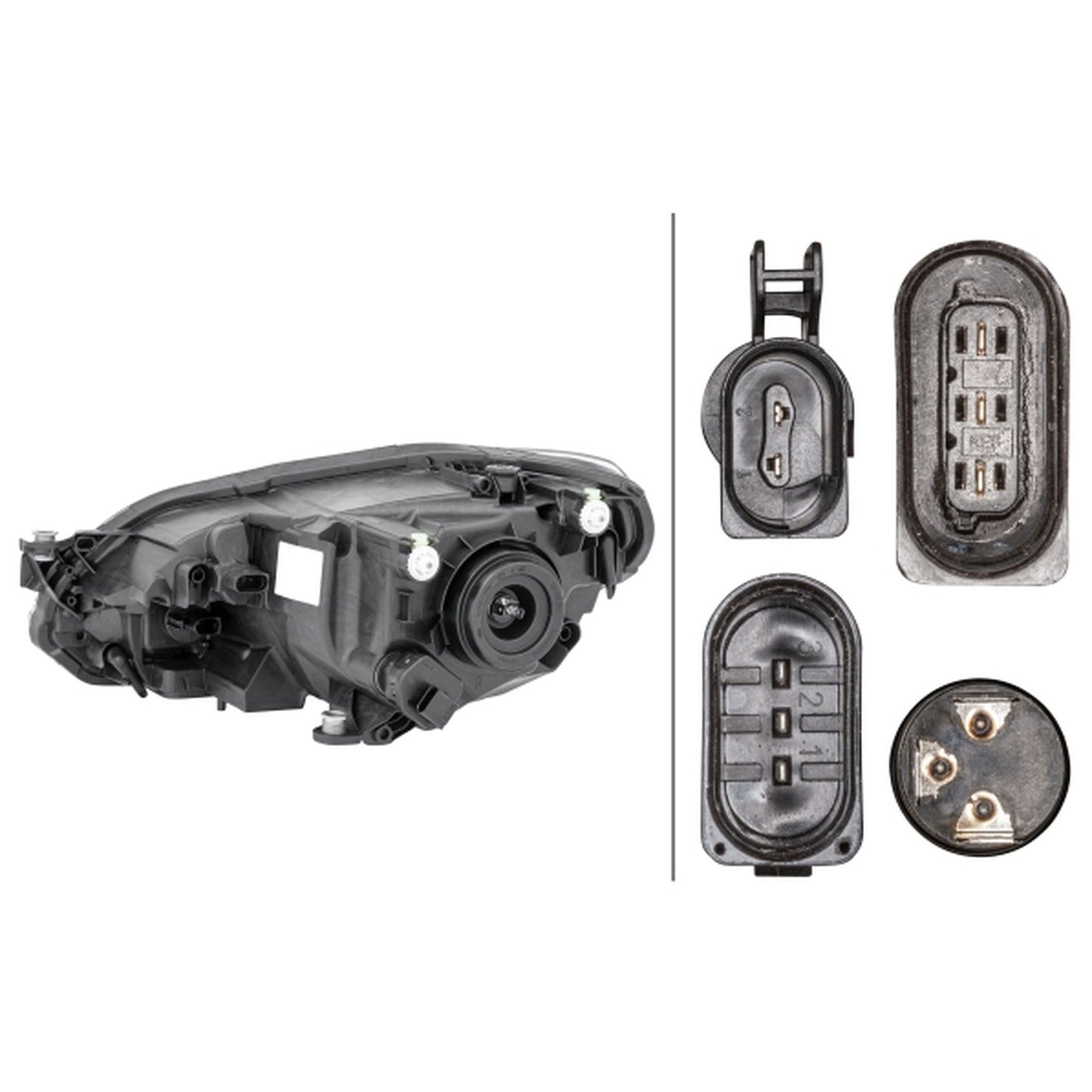 HELLA Halogen Headlight Unit - Right - 1LL012644-041
