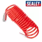 Sealey SA305 PE Coiled Air Hose 5m x ?5mm with Couplings
