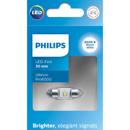 Philips Ultinon Pro6000 Warm White 4000K LED C5W 30mm (Single)
