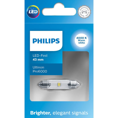 Philips Ultinon Pro6000 Warm White 4000K LED 43mm (Single)