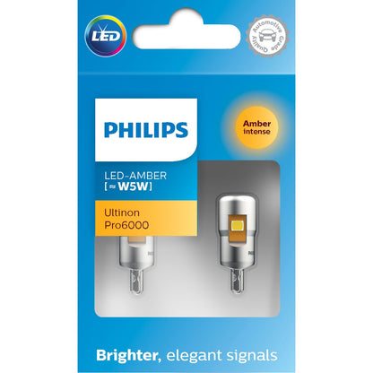 Philips Ultinon Pro6000 Amber LED W5W 501 (Twin)