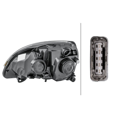 HELLA Halogen Headlight Unit - Right - 1LB008461-761