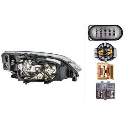 HELLA Halogen Headlight Unit - Left - 1LE270600-191