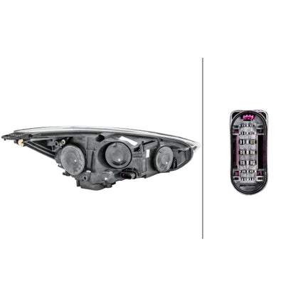 HELLA Halogen Headlight Unit - Left - 1LE354827-171