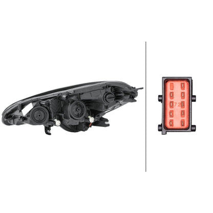 HELLA Halogen Headlight Unit - Right - 1LF011830-041