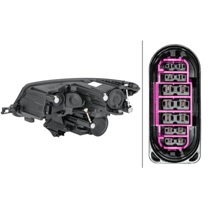 HELLA Halogen Headlight Unit - Right - 1LF012669-121