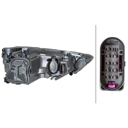 HELLA Halogen Headlight Unit - Right - 1LG354837-041