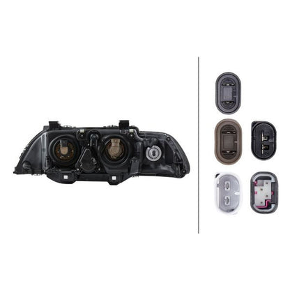 HELLA Halogen Headlight Unit - Right - 1LL008053-601
