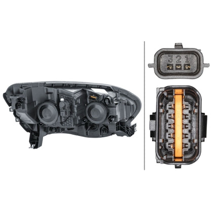 HELLA Halogen Headlight Unit - Left - 1LL012293-431