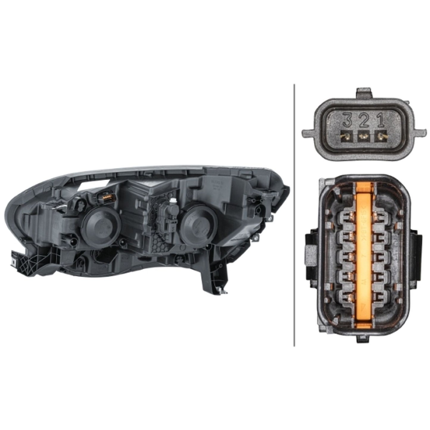 HELLA Halogen Headlight Unit - Right - 1LL012293-441