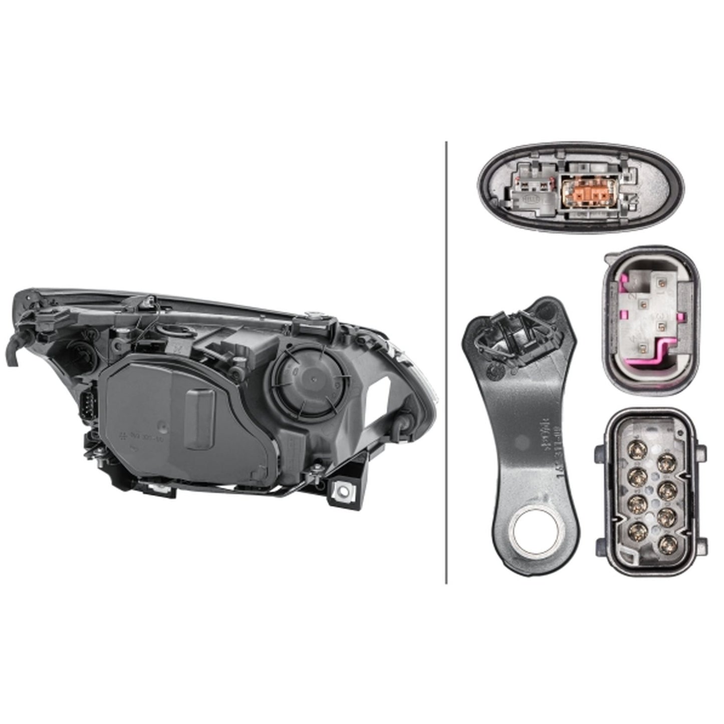 HELLA Halogen Headlight Unit - Left - 1LL163081-001