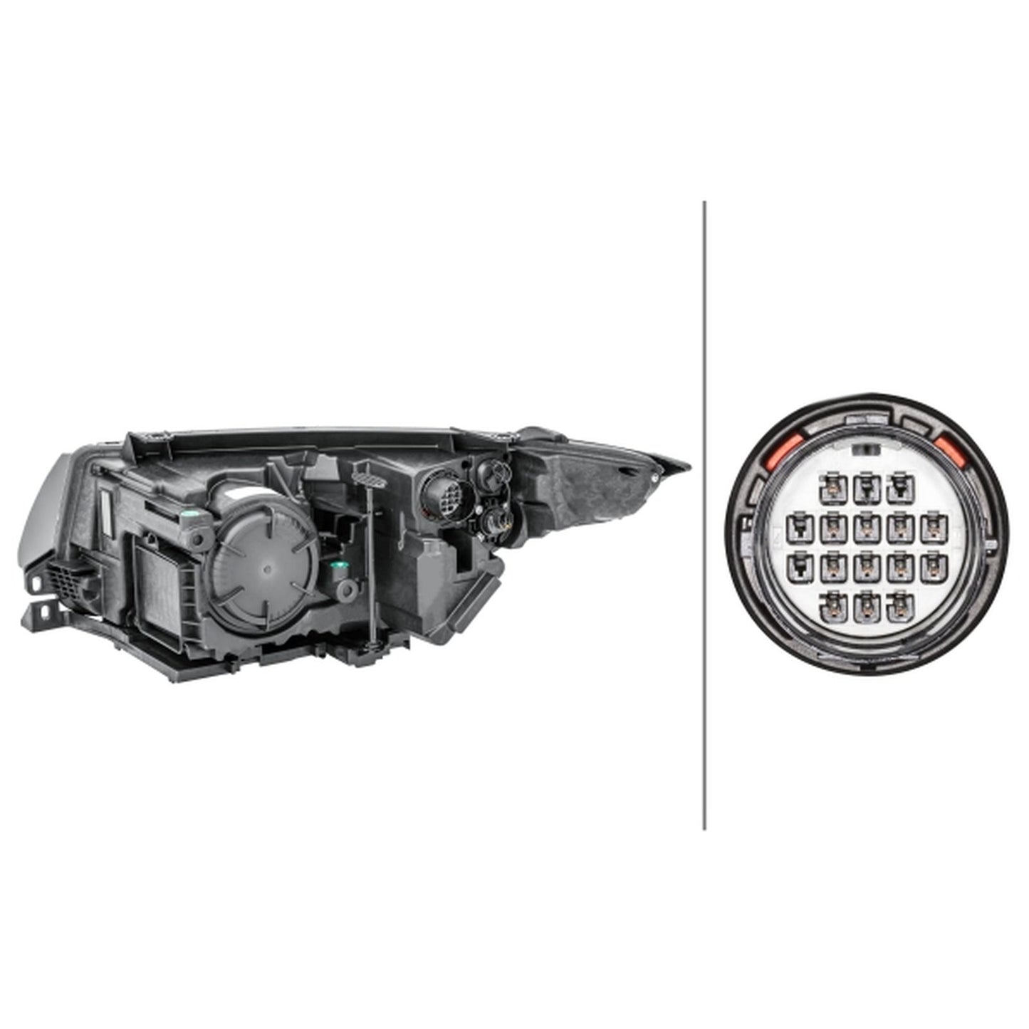 HELLA Halogen Headlight Unit - Right - 1LL354806-121