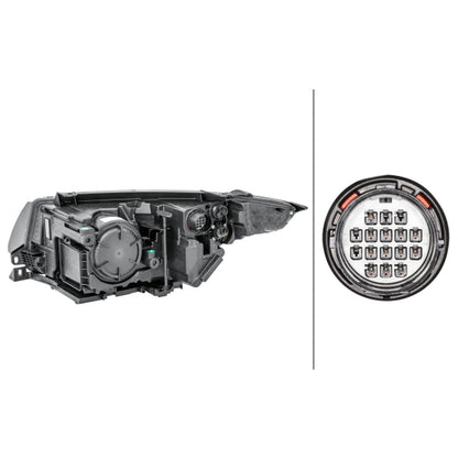 HELLA Halogen Headlight Unit - Right - 1LL354806-121