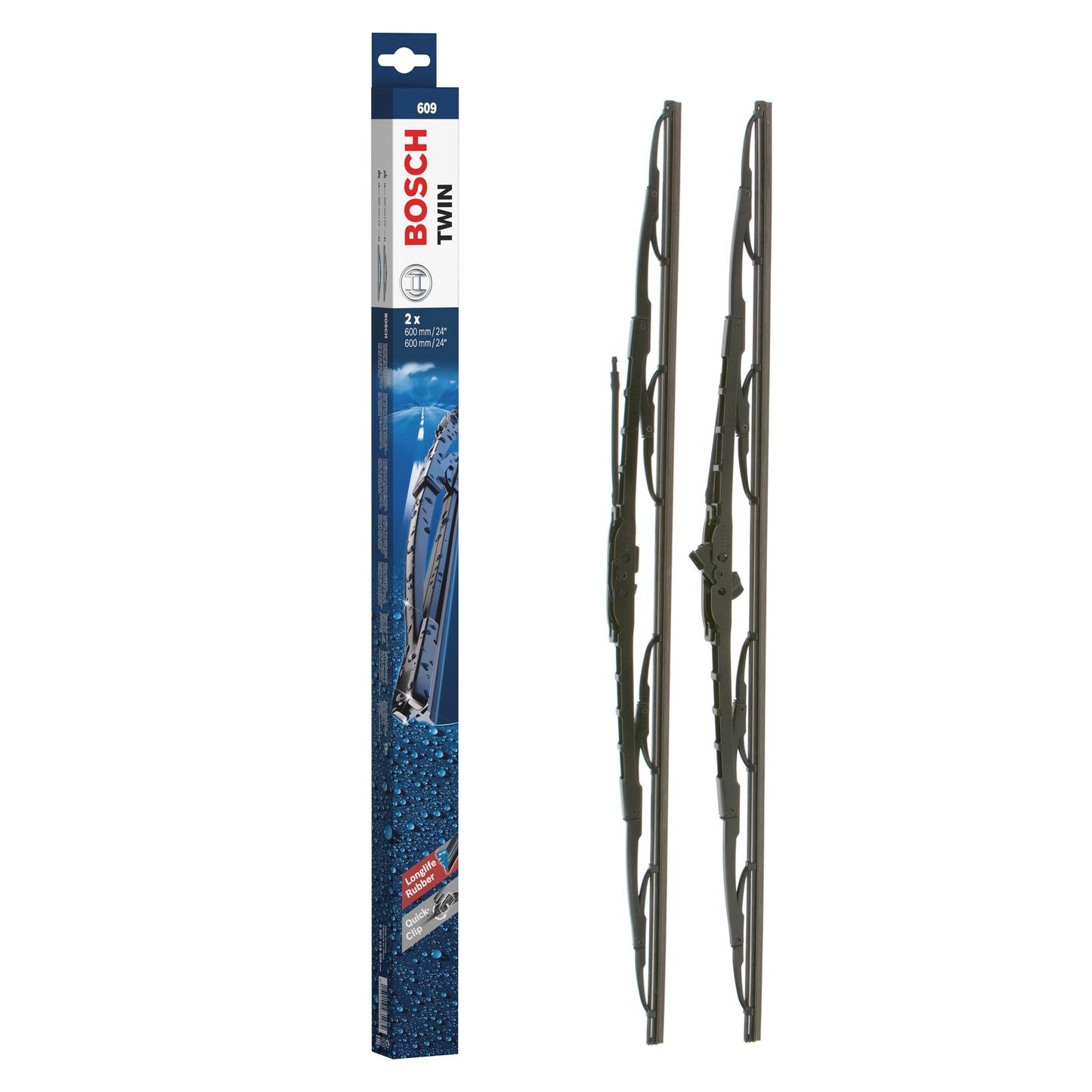 609 Bosch Twin Wiper Blades - Specific Fit Twin Pack