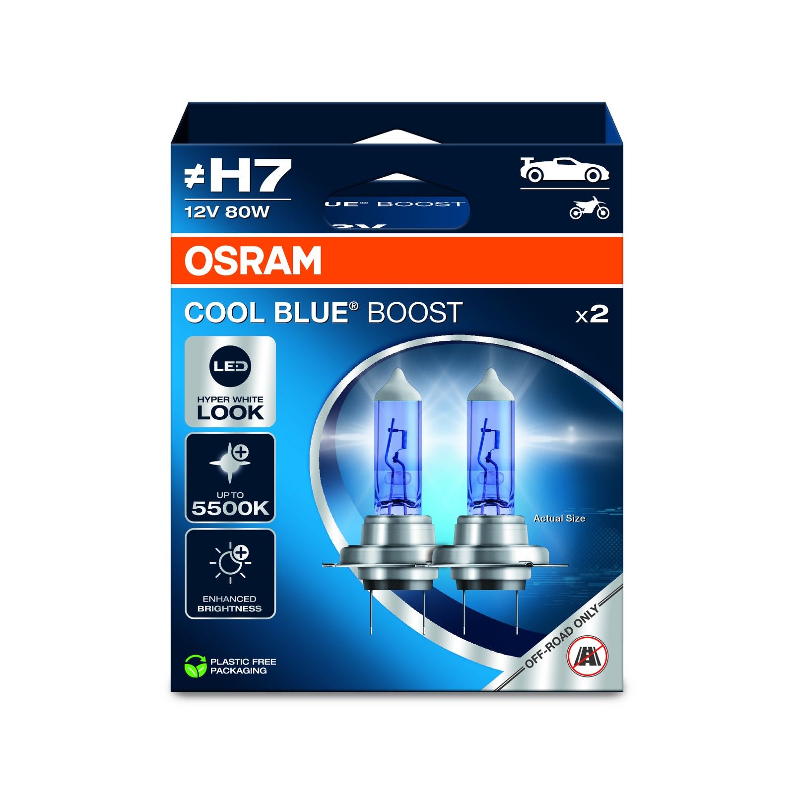 OSRAM Cool Blue Boost H7 (Twin) | PowerBulbs UK