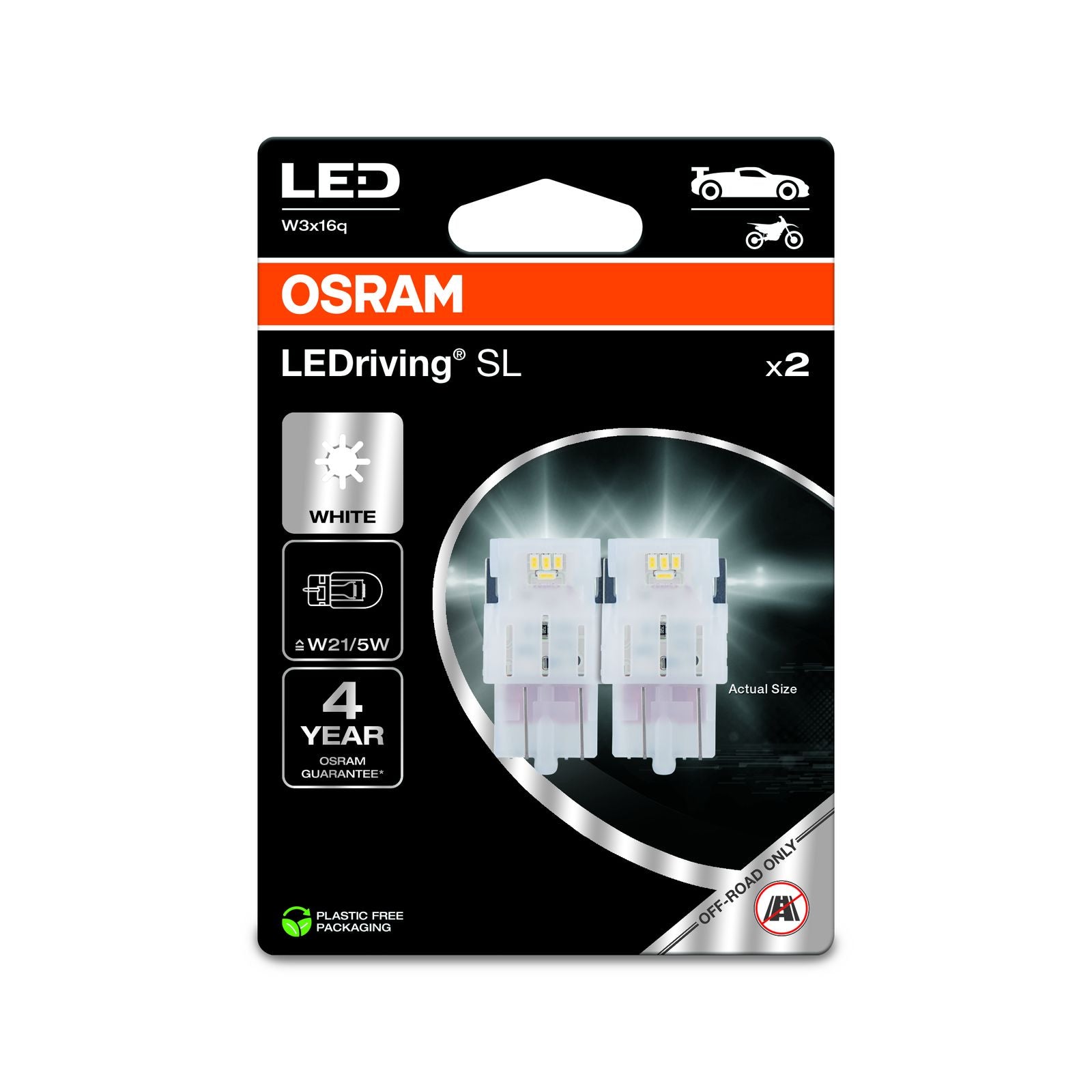 OSRAM LEDriving SL LED W21/5W 6000K Cool White (Twin) | PowerBulbs UK