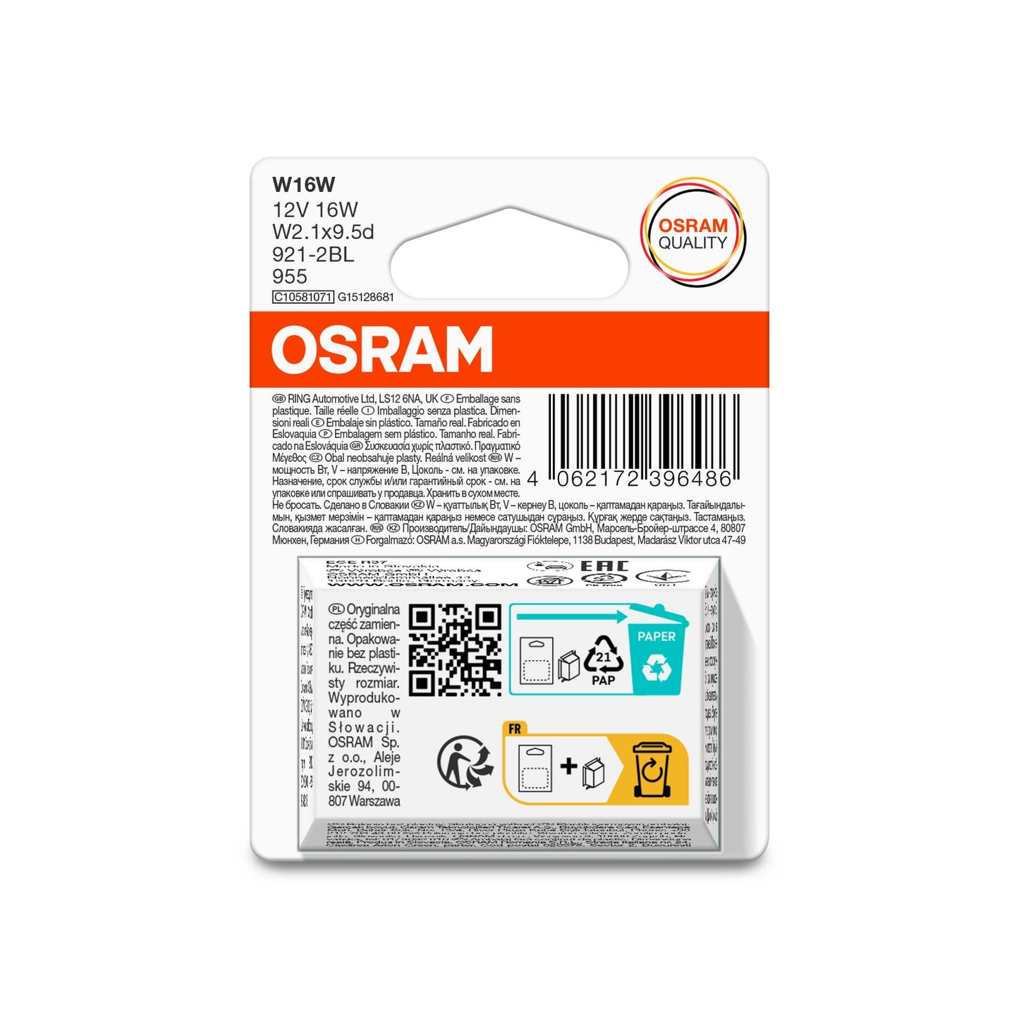 Osram Original W16W (Twin)