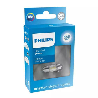 Philips Ultinon Pro6000 White 6000K LED C5W 30mm (Single)