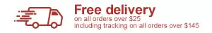 Free delivery on all orders over minimum spend.