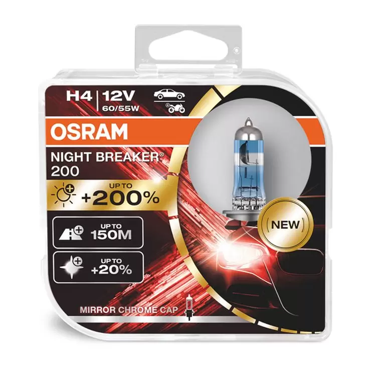OSRAM NIGHT BREAKER 200 H4 | Twin Headlight Bulbs | PowerBulbs AU