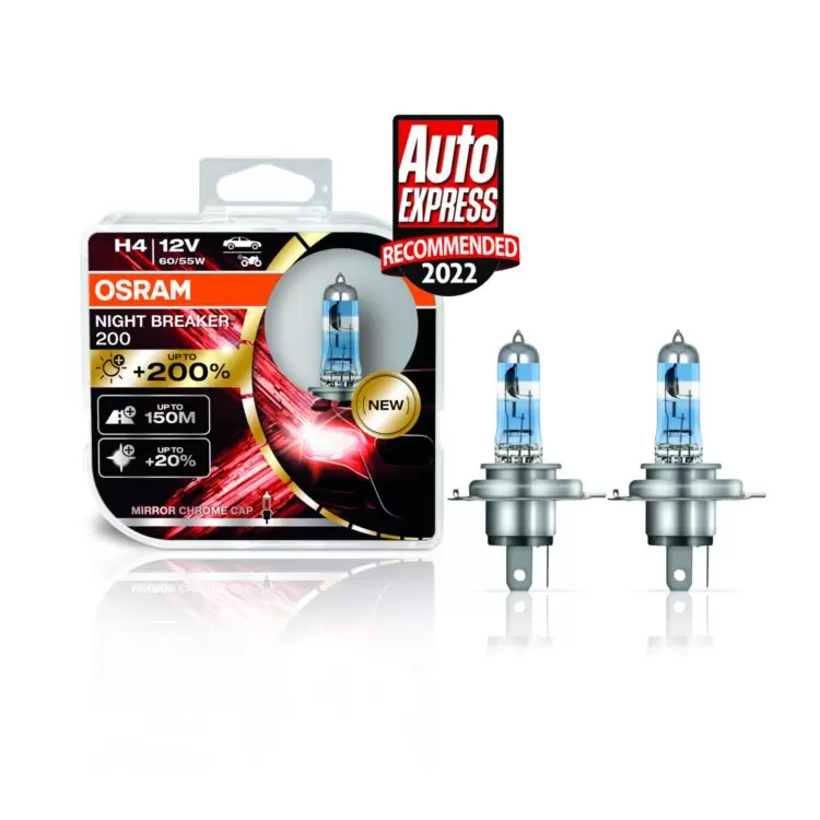 Osram Nightbreaker 200 H4 Car Headlight Bulbs +200% Upgrade Headlamps TWIN  NEW! 4062172198134