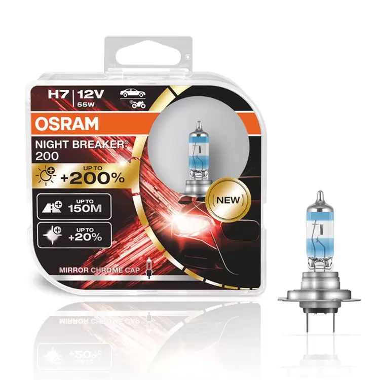 OSRAM NIGHT BREAKER 200 H7, Twin Headlight Bulbs