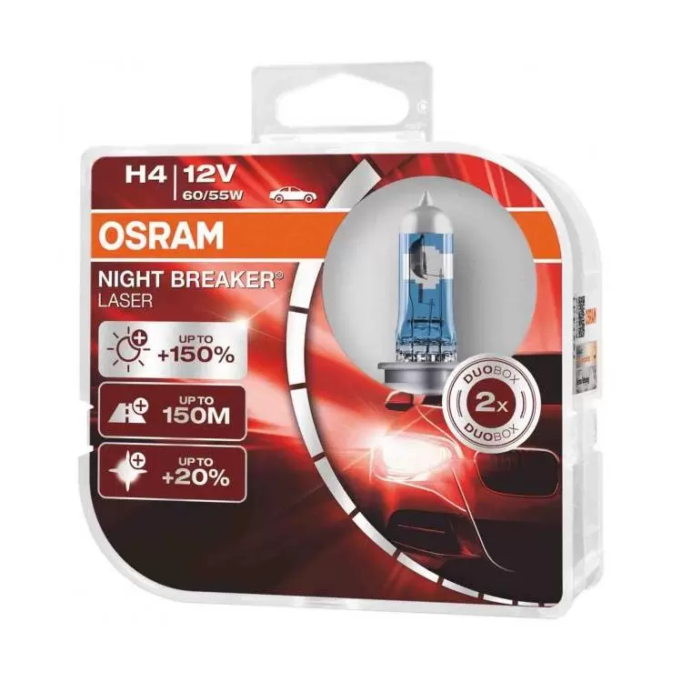 OSRAM Night Breaker H4 LED; Up to 230 Percent More Brightness, Legal Low  and High Beam with Road Legal in Germany and Austria, Black