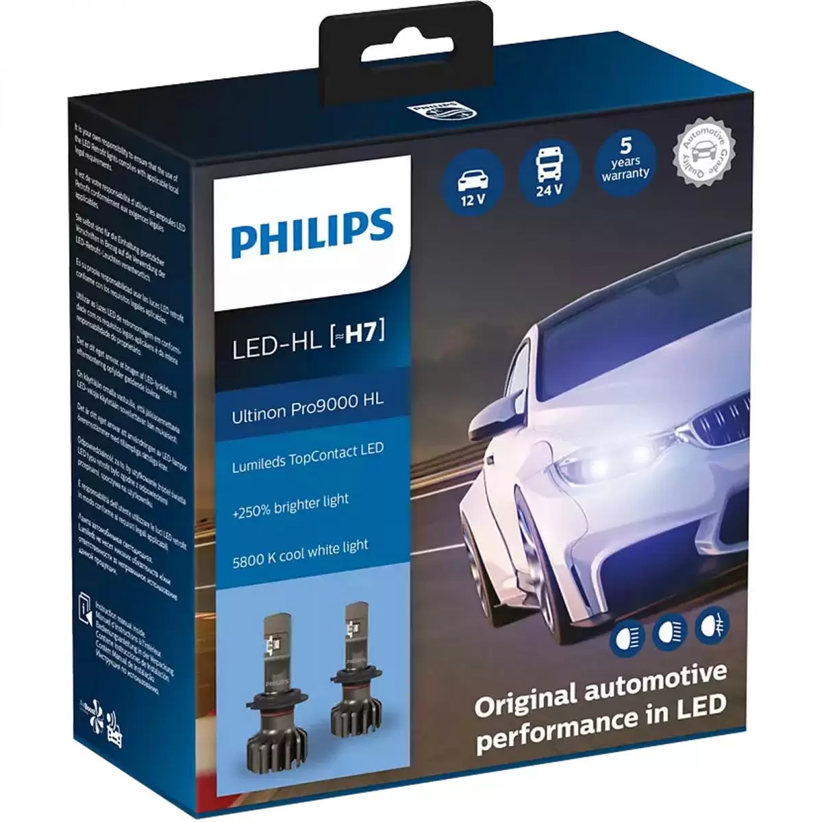 Pack 2 Ampoules LED H7 Philips Ultinon PRO3022