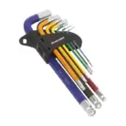 Sealey AK7190 Ball-End Hex Key Set 9pc Colour-Coded Long Metric