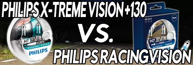 Philips RacingVision vs Philips X-treme Vision +130 Car Headlight