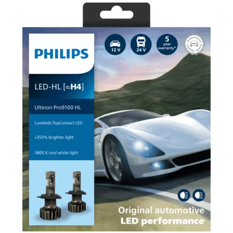 Philips Ultinon Pro9100 LED H4 I PowerBulbs UK