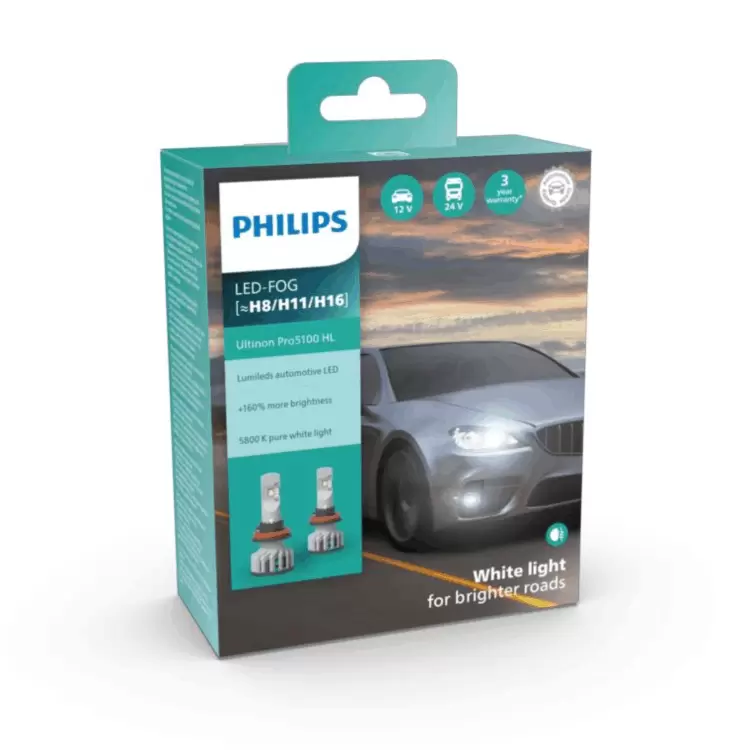 Philips Ultinon Pro5100 LED H8/H11/H16 Fog Light Bulbs | US