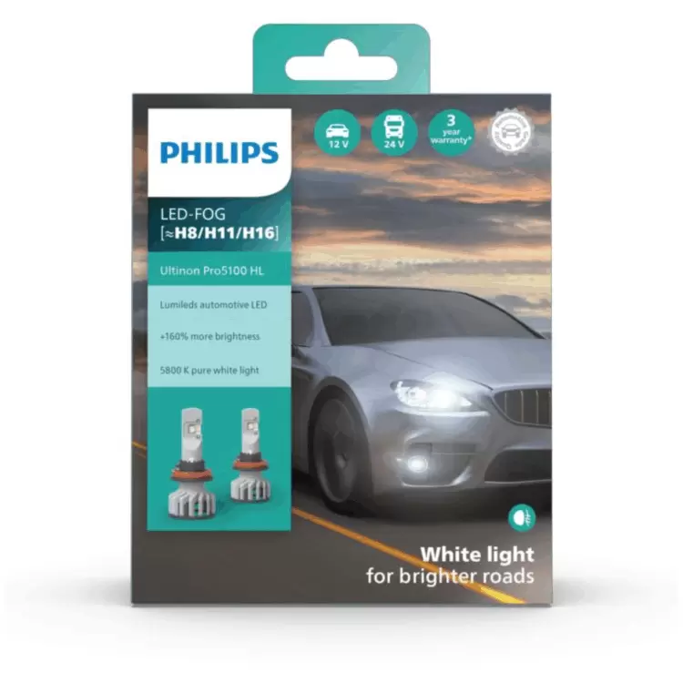 Philips Ultinon Pro5100 LED H8/H11/H16 Fog Light Bulbs