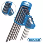 Draper 33723 Extra Long Imperial Hex. and Ball End Hex. Key Set 10 Piece