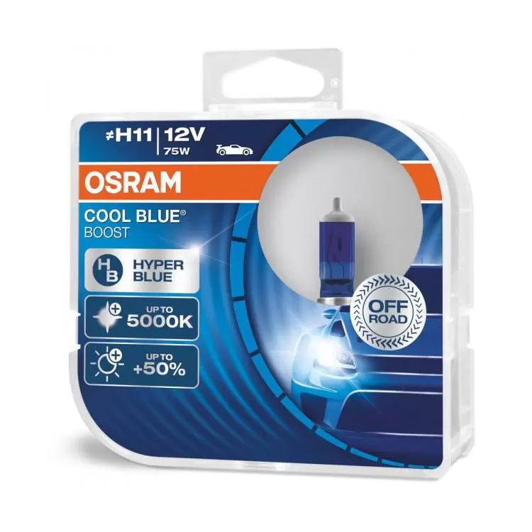 OSRAM Cool Blue Boost H11 Car Headlight Bulbs Twin 62211CBB-HCB
