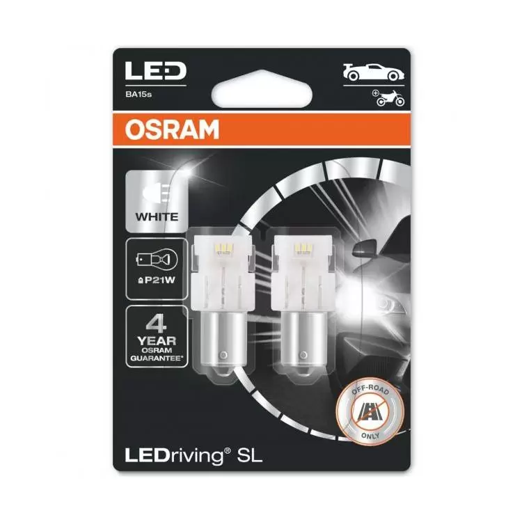 OSRAM LEDriving SL LED P21W 6000K Cool White, Twin Car Bulbs
