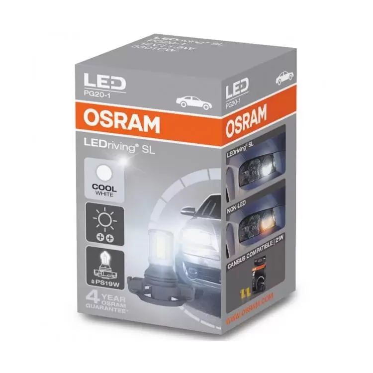 OSRAM LEDriving SL LED PS19W 6000K Cool White, Twin Car Bulbs
