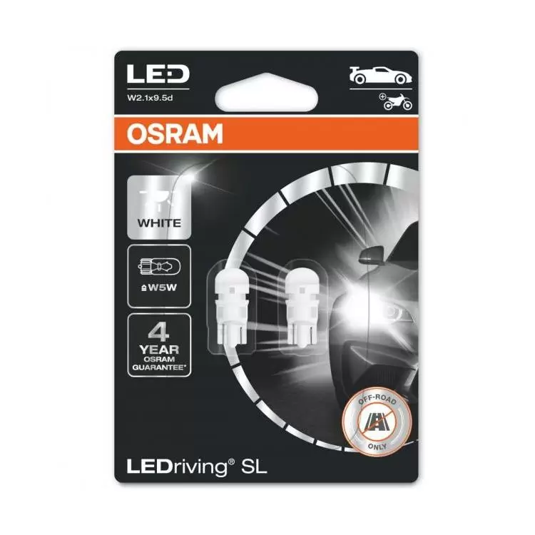 OSRAM LEDriving SL LED W5W 6000K Cool White Sidelight Bulbs (Twin)