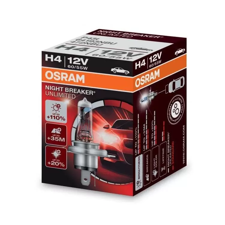 OSRAM Night Breaker Unlimited H4 | Car Headlight Bulb ...
