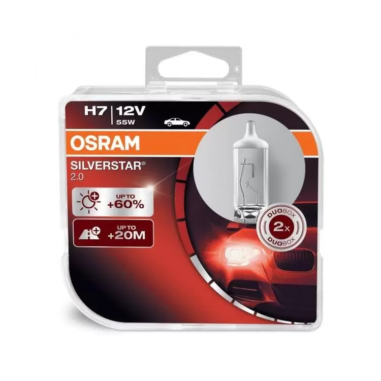 Osram Auto Halogen Leuchtmittel Silverstar 2.0 H7 55W 12V