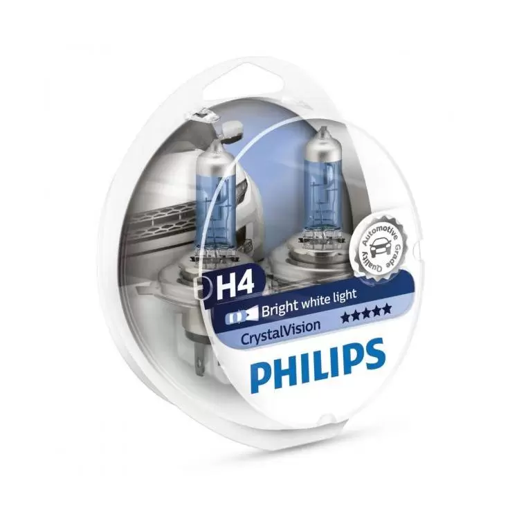 Philips Crystal Vision H4 Car Headlight Bulbs PowerBulbs