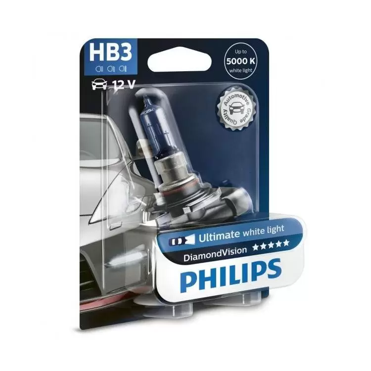 HB3 9005 PHILIPS Diamond Vision 5000K White Head Light Bulbs +W5W Parkers!