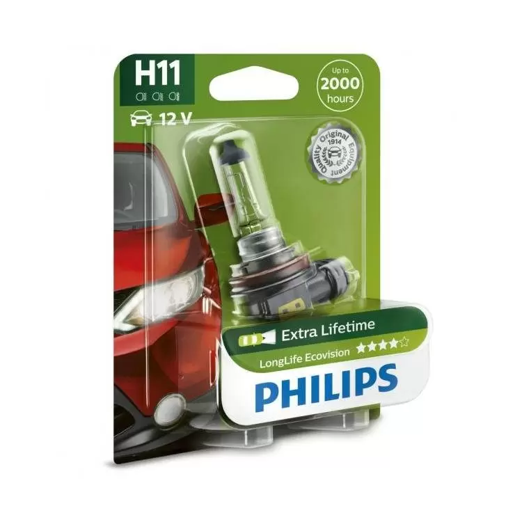 H11 Halogen Headlight Bulb 12V 55W High Performance Replacement Bulb Long Life 16 Months Warranty 2 Pack 