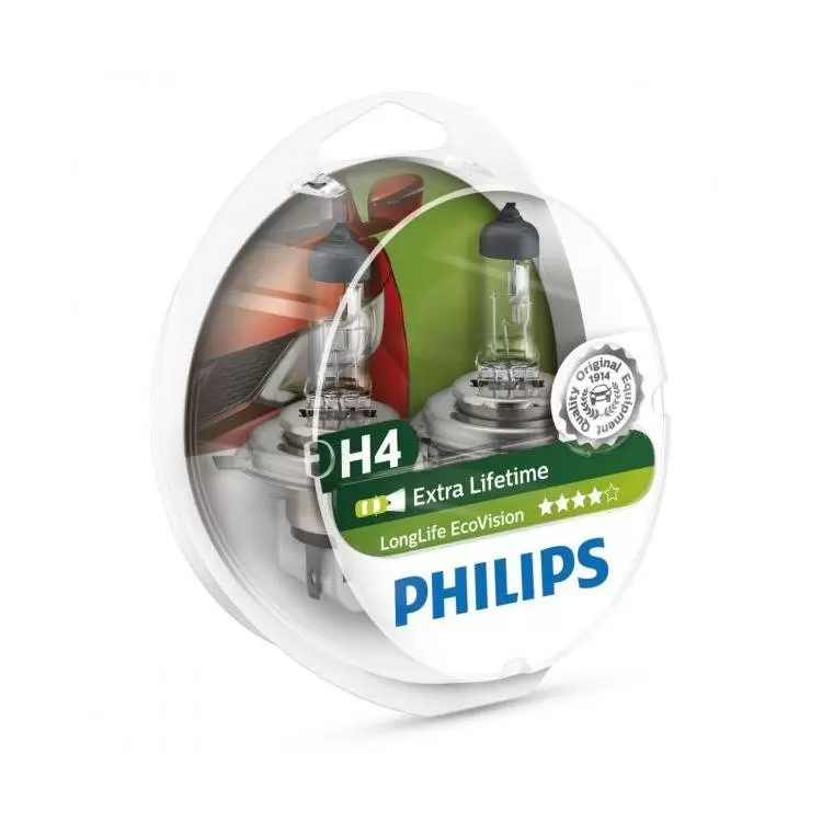  LongLife EcoVision H4 Car Bulbs (Twin) | PowerBulbs UK